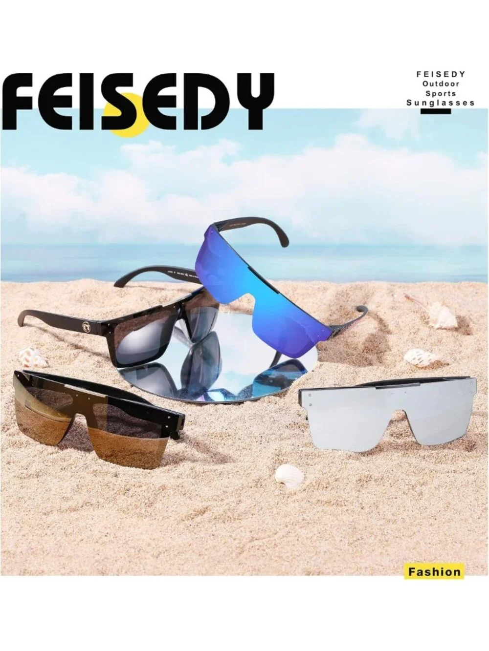 Oversized Polarized Sunglasses for Men - Flat Mirrored Lens for Fishing, Golf